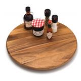 Lipper International Acacia Wood 18" Lazy Susan Kitchen Turntable