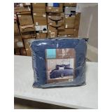 Urban Habitat Cotton Comforter Set-Tufts Pompom Design All Season Bedding, Matching Shams, Decorative Pillows, Twin/Twin XL(68"x92"), Brooklyn, Jacquard Indigo