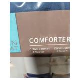 Urban Habitat Cotton Comforter Set-Tufts Pompom Design All Season Bedding, Matching Shams, Decorative Pillows, Twin/Twin XL(68"x92"), Brooklyn, Jacquard Indigo