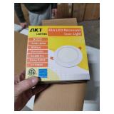 AKT LIGHTING 12-Piece 6-inch LED Ultra-Thin recessed Ceiling Light with Junction Box, 6W Cool White 5000K high Brightness dimmable Downlight 850lm recessed Spotlight -ETL Certification