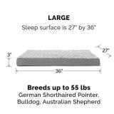 Furhaven Orthopedic Pet Bed for Dogs and Cats - Classic Cushion Ultra Plush Curly Fur Dog Bed Mat with Removable Washable Cover, Gray, Large