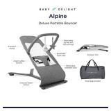 Baby Delight Alpine Deluxe Portable Bouncer, Charcoal Tweed , 28x18x21 Inch (Pack of 1)