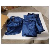 Lush Decor Prima Velvet Curtains Color Block Room Darkening Window Panel Set for Living, Dining, Bedroom (Pair), 95" L, Navy