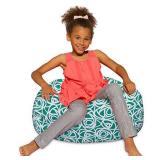 Posh Creations Bean Bag Chair for Kids, Teens, and Adults Includes Removable and Machine Washable Cover, 27in - Medium, Canvas Roses Mint