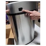 iTouchless 13 Gallon SensorCan KitchenTrash Can with Odor Filter, Stainless Steel, Oval Shape, Sensor-Activated Lid Garbage Bin for Home, Office, Slim Space-Saving, Battery & AC Adapter not included