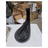 Fab Glass and Mirror Side Coffee Table, 18 in, Black