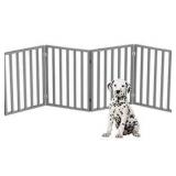 PETMAKER Pet Gate Collection Dog Gate for Doorways, Stairs or House Freestanding, Folding, Accordion Style, Wooden Indoor Dog Fence