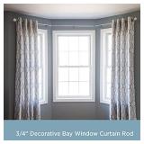 Kenney Mission 3/4" Decorative Bay Window Curtain Rod, 78-144", Brushed Nickel