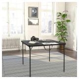 COSCO XL 38.5" Fold-in-Half Card Table w/ Handle, Black, Indoor & Outdoor, Portable, Wheelchair Accessible, Camping, Tailgating, & Crafting Folding Table