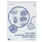 Pacon Chart Tablet, 1" Ruled, 24" x 32", White, 25 Sheets