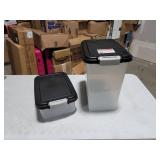 IRIS USA, Inc. Airtight Pet Food and Treat Storage Container Combo, Gray, black (500090)