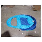 SwimWays Spring Float Recliner with Canopy Water Summertime Lounge Seat, Blue