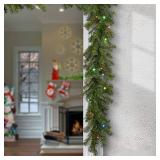 National Tree Company Pre-Lit Artificial Christmas Garland, Green, Evergreen, Multicolor Lights, Plug In, Christmas Collection, 9 Feet