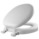 Mayfair 15EC 000 Removable Soft Toilet Seat that will Never Loosen, ROUND - Premium Hinge, White
