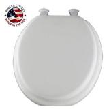 Mayfair 15EC 000 Removable Soft Toilet Seat that will Never Loosen, ROUND - Premium Hinge, White
