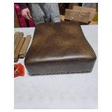 Nathan James Hylie Nailhead Wood Pub-Height Kitchen Counter Bar Stool 24", Dark Brown/Light Brown