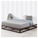 Mellow 9 Inch Ace of Base Hinged Metal Platform Bed Frame, Heavy Duty Steel Slats, Black, King