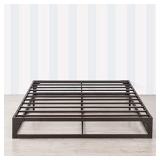 Mellow 9 Inch Ace of Base Hinged Metal Platform Bed Frame, Heavy Duty Steel Slats, Black, King
