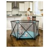 Regalo My Play Portable Playard Indoor and Outdoor with Carry Case and Washable, Aqua, 6-Panel