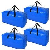 Heavy Duty Extra Large Storage Bags, XL Blue Moving Bags for College Dorm Room Essentials, Moving Supplies Compatible with IKEA Frakta Cart, 4 Packs