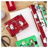 Hallmark Christmas Peanuts Wrapping Paper with Cut Lines on Reverse (Pack of 3, 105 sq. ft. ttl) Snoopy, Charlie Brown, Woodstock