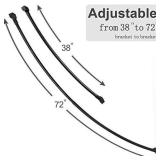 PrettyHome Adjustable Curved Shower Curtain Rod Rustproof Expandable Aluminum Metal Shower Rod 38-72 Inches Telescoping Design Exquisite Customizable for Bathroom,Black