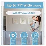 Perma Child Safety Indoor/Outdoor Retractable Baby Gate 41" Tall, Extends to 71" Wide, Gray