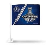 Rico Industries NHL Tampa Bay Lightning 2021 Stanley Cup Champions Car Flag with Included Pole