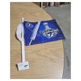 Rico Industries NHL Tampa Bay Lightning 2021 Stanley Cup Champions Car Flag with Included Pole