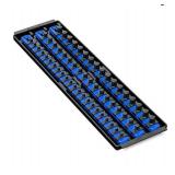 Ernst Manufacturing 18-Inch Socket Boss, Premium 3-Rail Multi-Drive Socket Organizer, Blue (8451A)