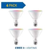 Cree Lighting Connected Max Smart LED Bulb PAR38 Outdoor Flood Tunable White + Color Changing, Compatible with Alexa and Google Home, No Hub Required, Bluetooth + WiFi, 4pk