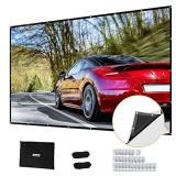 Projector Screen 180 inch, Upgraded PVC Black Backing 4K 16:9 HD Portable Projector Screen, Premium Indoor Outdoor Movie Screen Anti-Crease Projection Screen for Home Theater Backyard Movie.