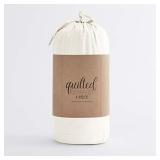 Linen Market Quilted Coverlet Set Square Patterned, King/California King, Ivory