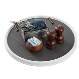 Copco 255-0186 Non-Skid Pantry Cabinet Lazy Susan Turntable, 18-Inch, White/Gray - 2555-0186