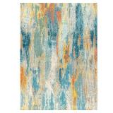 JONATHAN Y Contemporary Pop Modern Abstract Vintage Waterfall Light Blue/Multi 3 ft. x 5 ft. Area Rug