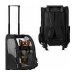 Kopeks Deluxe Backpack Pet Travel Carrier With Double Wheels - Black - Large ...