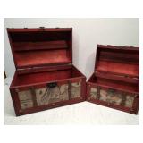 Wooden Storage Chest & Vintage Trunks, Victorian Map Print