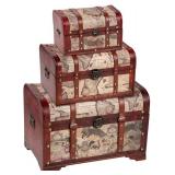 Wooden Storage Chest & Vintage Trunks, Victorian Map Print