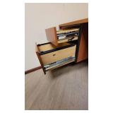 L Shaped Wooden Laminate Office Desk W/ 2 Drawer Filing Cabinet