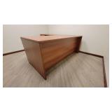 L Shaped Wooden Laminate Office Desk W/ 2 Drawer Filing Cabinet