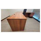 L Shaped Wooden Laminate Office Desk W/ 2 Drawer Filing Cabinet