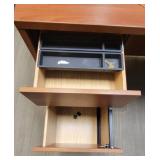 L Shaped Wooden Laminate Office Desk W/ 2 Drawer Filing Cabinet
