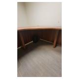 L Shaped Wooden Laminate Office Desk W/ 2 Drawer Filing Cabinet
