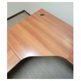 L Shaped Wooden Laminate Office Desk W/ 2 Drawer Filing Cabinet