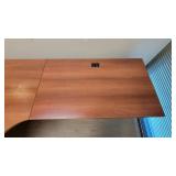 L Shaped Wooden Laminate Office Desk W/ 2 Drawer Filing Cabinet