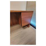 L Shaped Wooden Laminate Office Desk W/ 2 Drawer Filing Cabinet