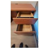 L Shaped Wooden Laminate Office Desk W/ 2 Drawer Filing Cabinet