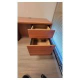 L Shaped Wooden Laminate Office Desk W/ 2 Drawer Filing Cabinet