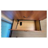 L Shaped Wooden Laminate Office Desk W/ 2 Drawer Filing Cabinet