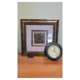 Home Décor - Gorgeous Framed Picture and a Round 3D Clock